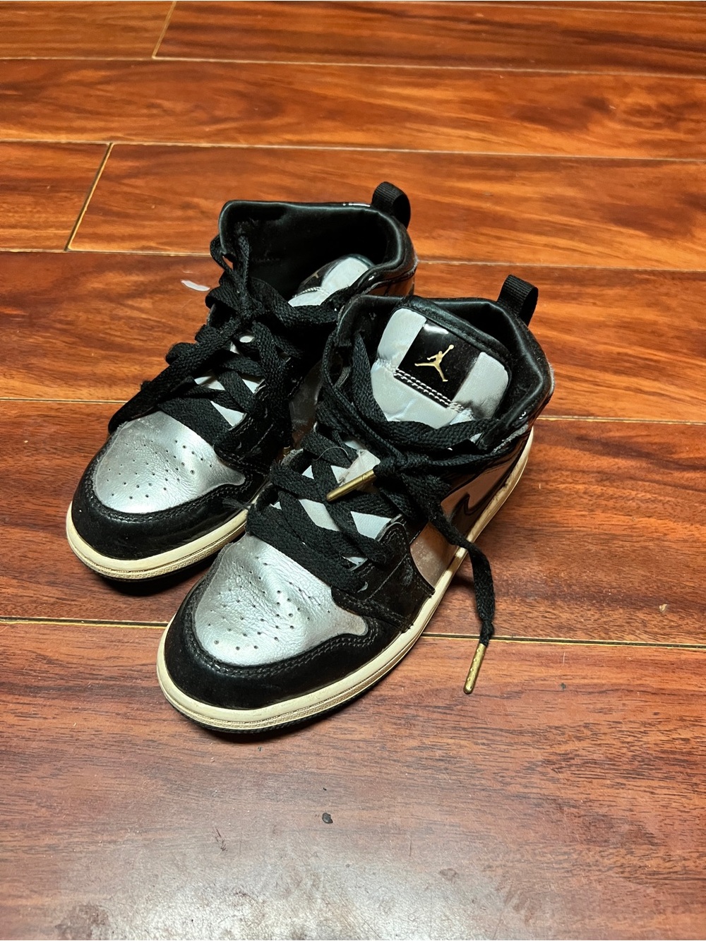 Jordan Kids' Black and Silver High-Top Sneakers